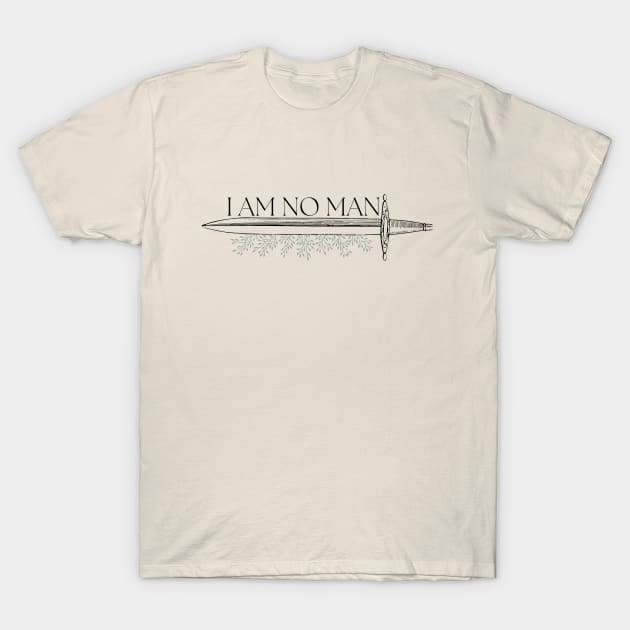 I Am No Man Horizontal T-Shirt by Fabled Threads